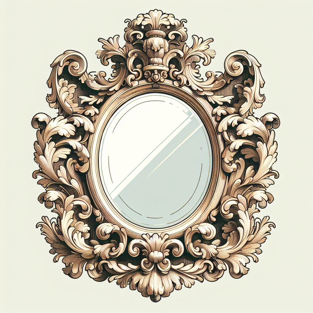 Miroir baroque beige