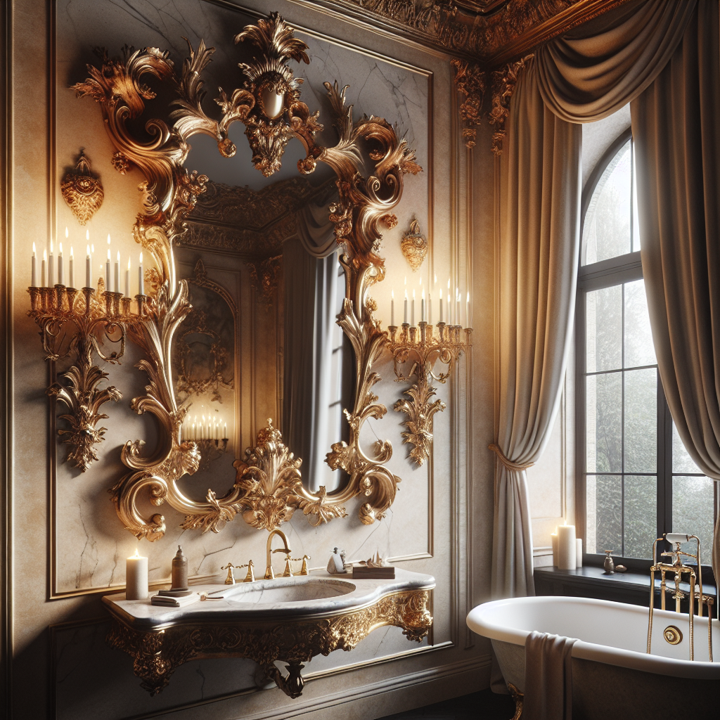 Miroir baroque pour salle de bain