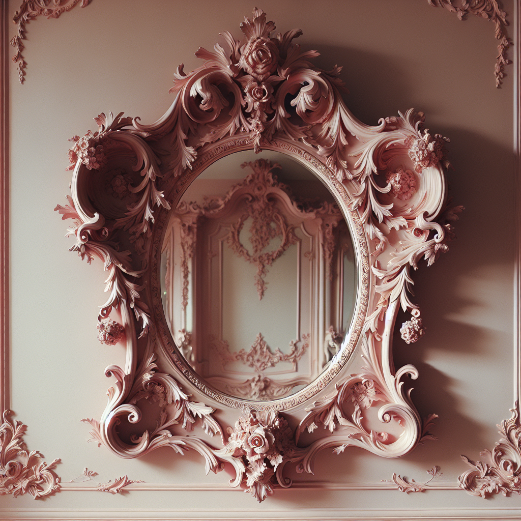 Miroir baroque rose