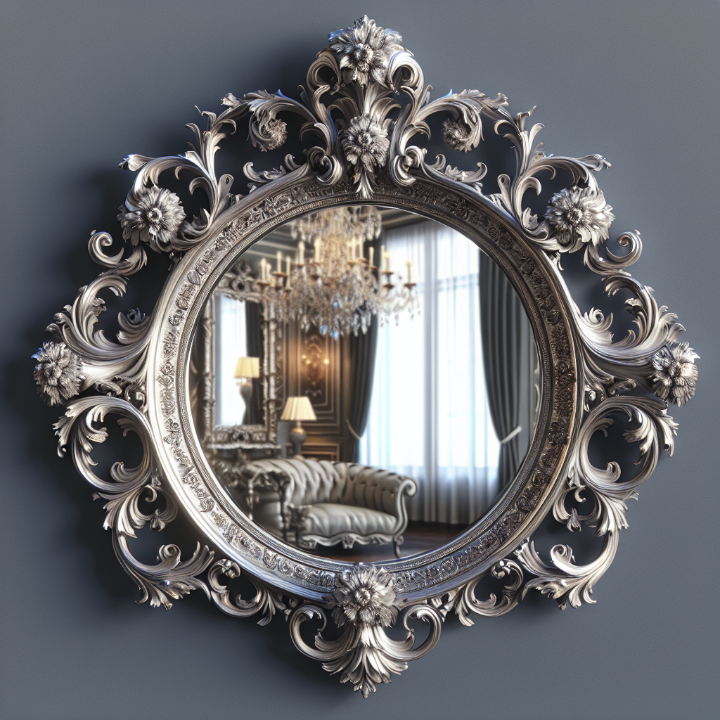 Miroir baroque argent pas cher