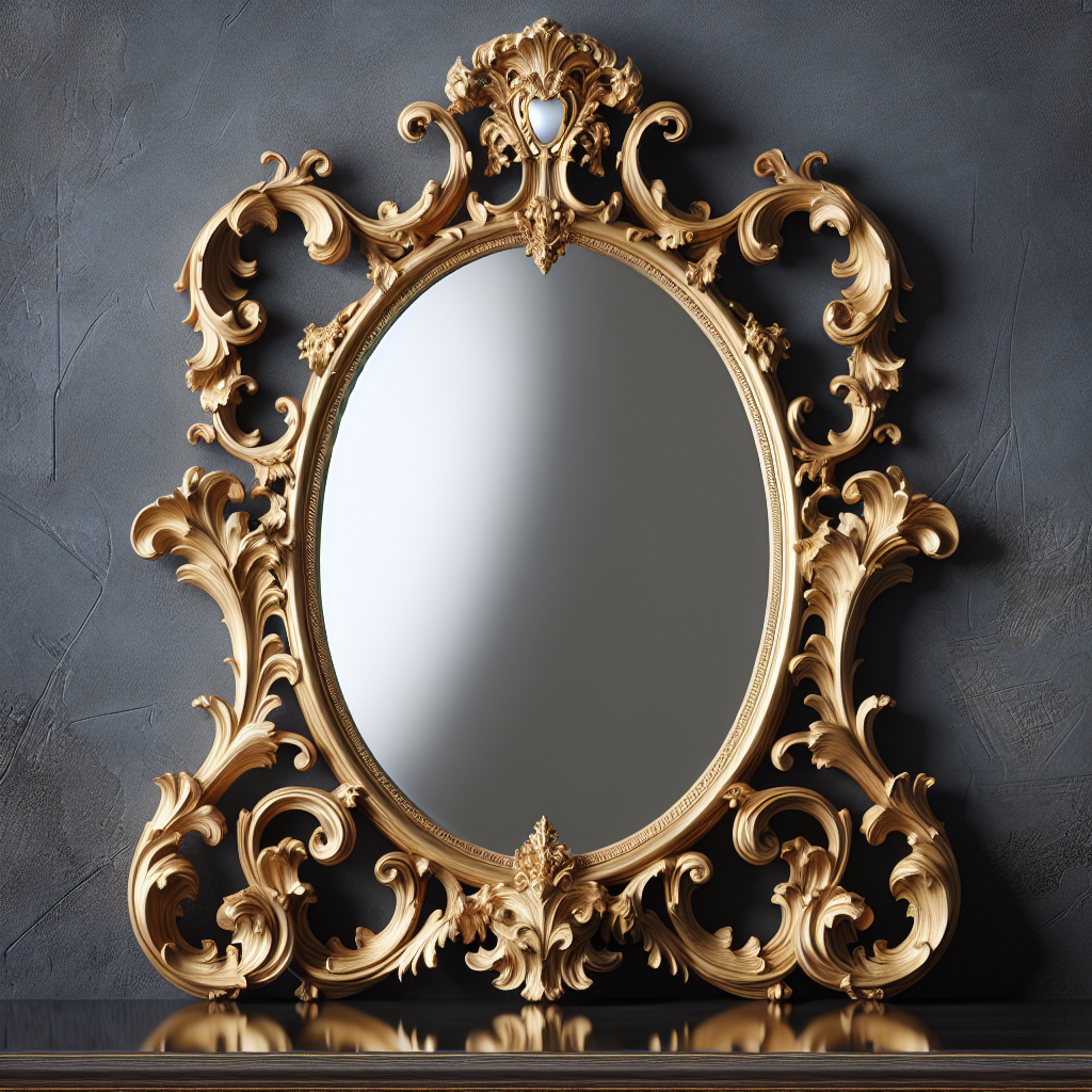 Miroir baroque doré pas cher