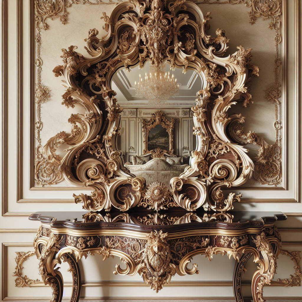 Console avec miroir baroque