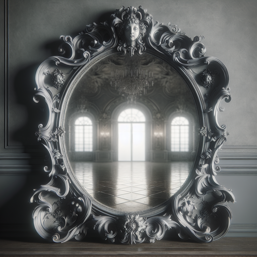 Miroir baroque gris