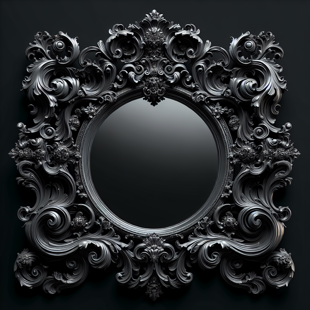 Miroir baroque noir