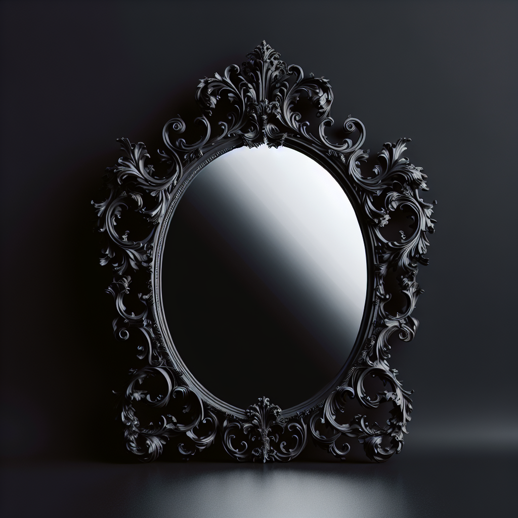 Miroir baroque noir pas cher