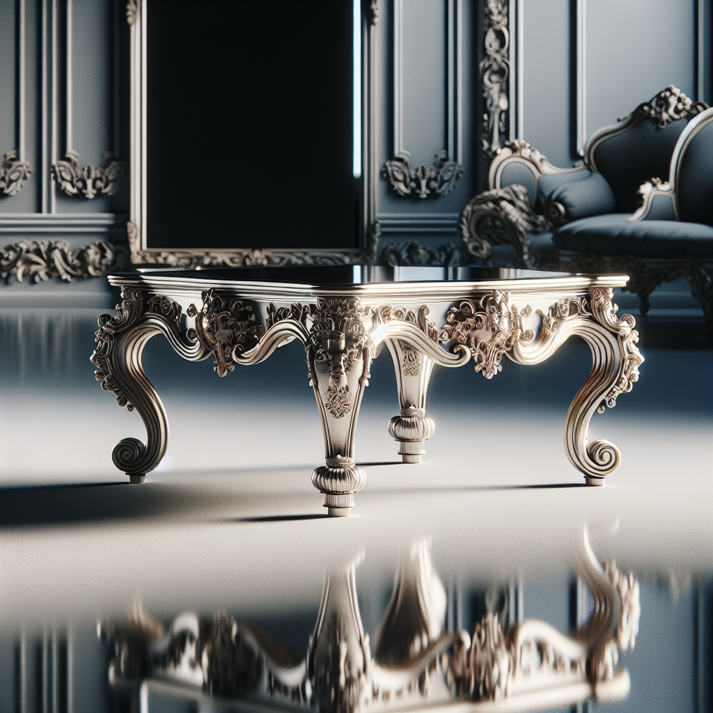 Table basse miroir baroque