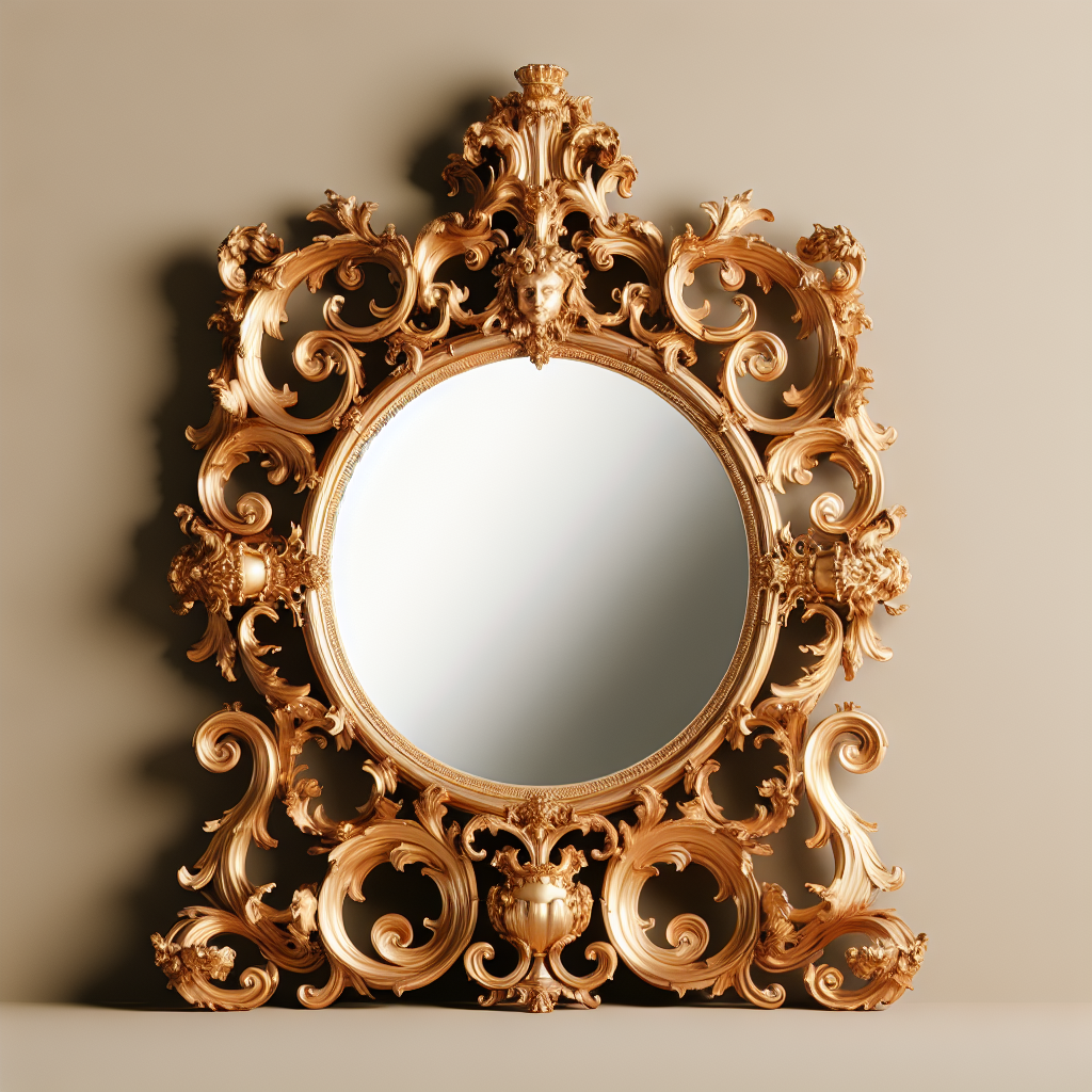 Miroir baroque doré pas cher