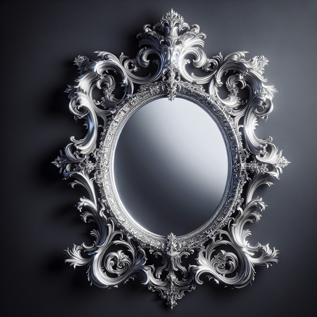 Miroir baroque argenté