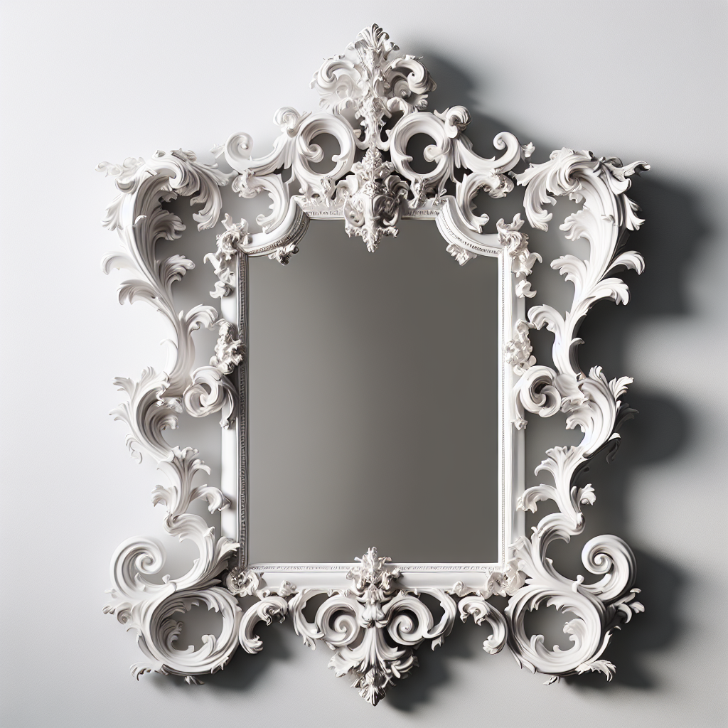 Miroir baroque blanc