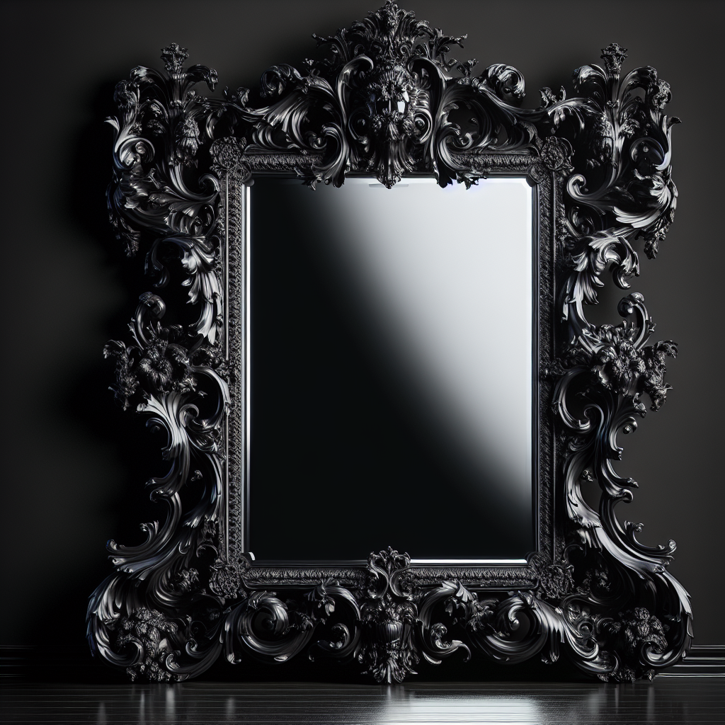 Miroir baroque noir
