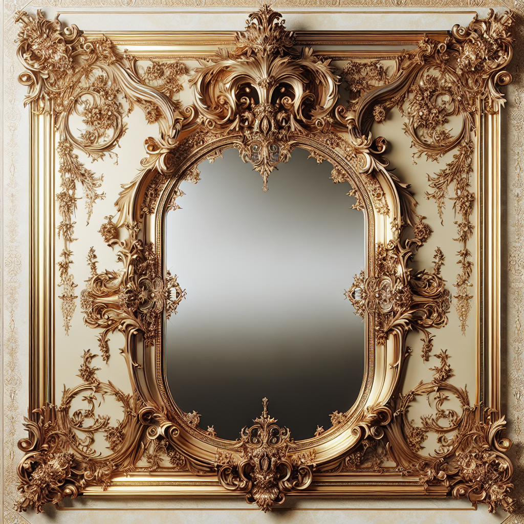 Grand miroir baroque doré