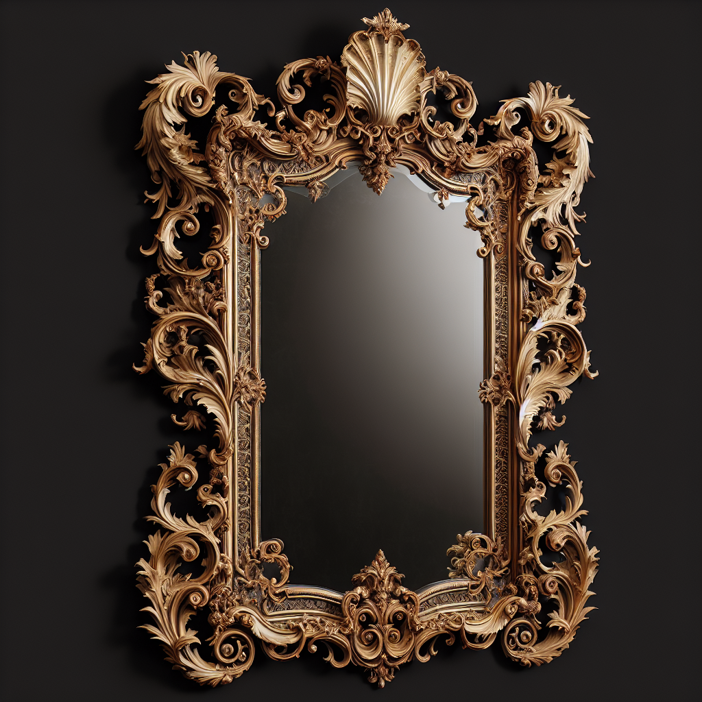 Long miroir baroque