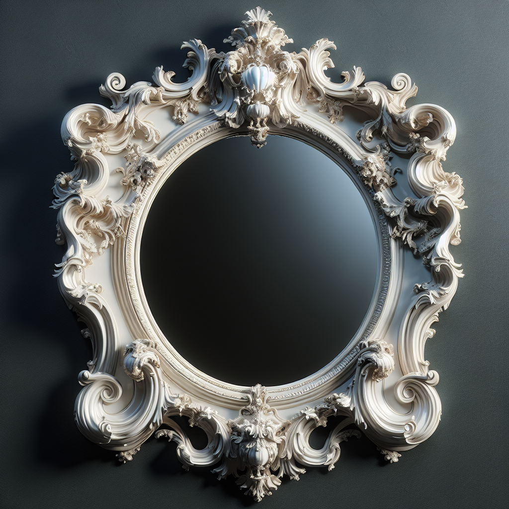 Grand miroir baroque sans bord