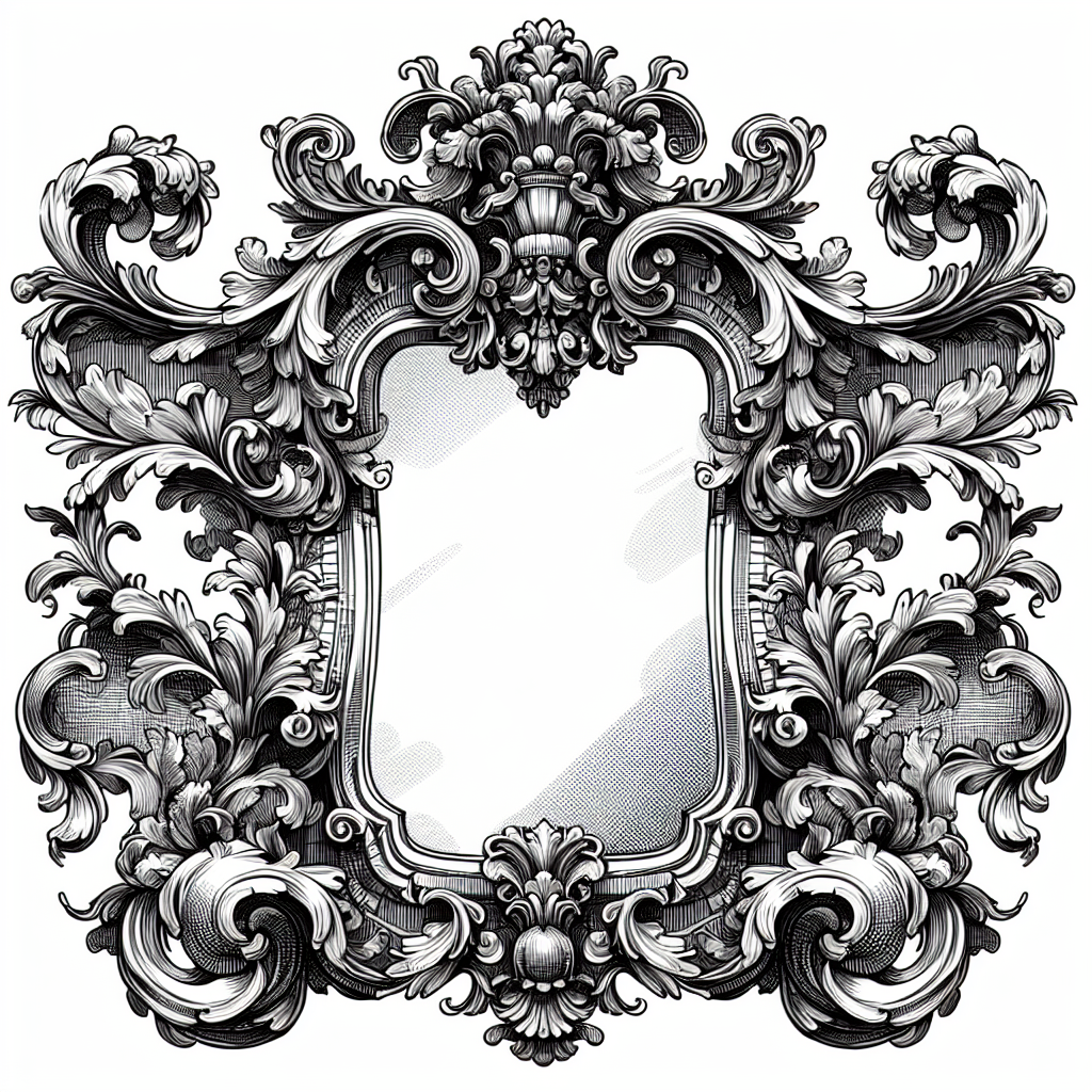 Miroir baroque dessin