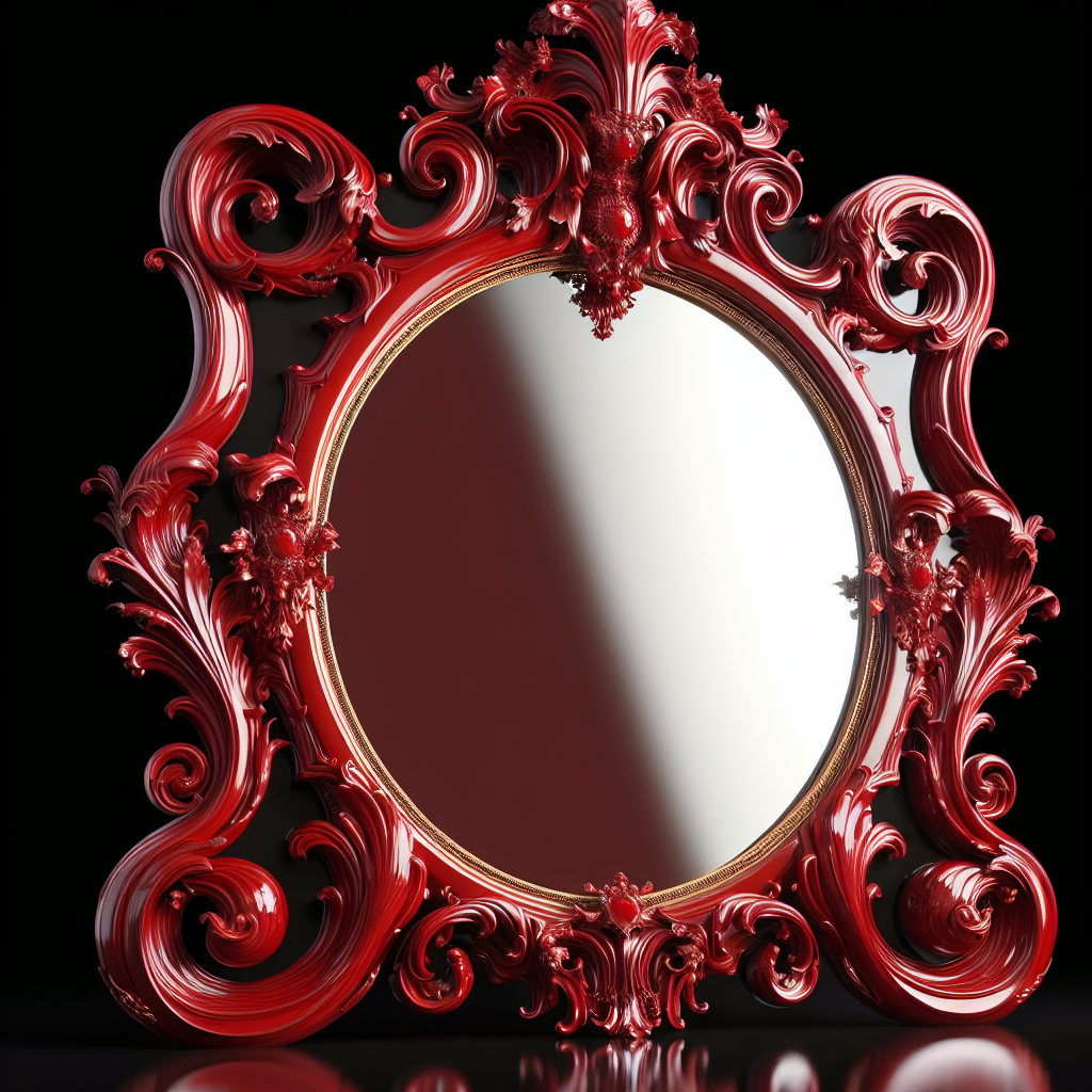 Miroir baroque rouge